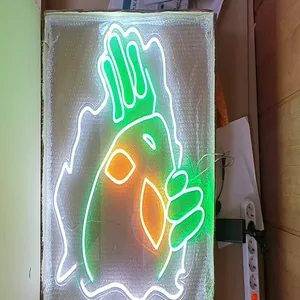 큰 눈과 촉수가 있는 외계인 캐릭터로 공간 위치를 찾을 때 사용하는 외계인네온사인
