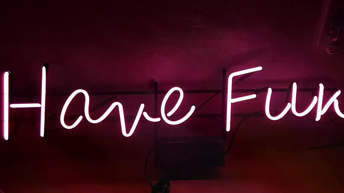 havefun네온사인 핑크색 Have Fun 한 줄 글씨