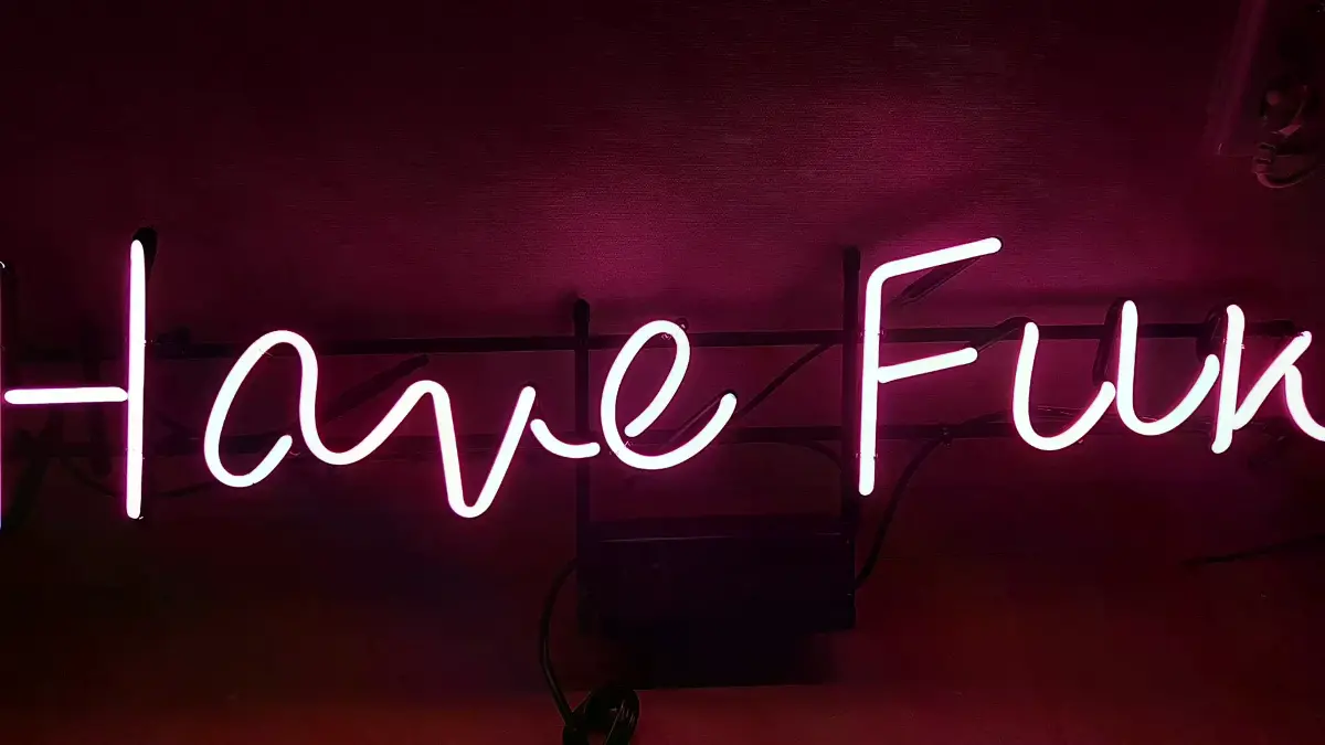 havefun네온사인 핑크색 단일 색상의 영문 글씨